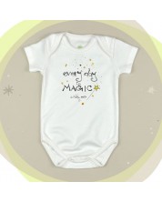 Памучно боди с къс ръкав For Babies - Every day is magic, 50 cm -1