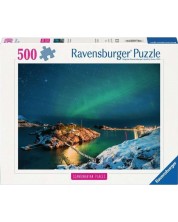 Пъзел Ravensburger от 500 части - Северно сияние в Тромсьо -1