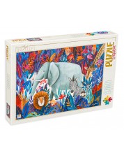 Пъзел D-Toys от 1000 части – Слон, Андреа Кюрти -1