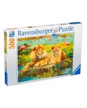 Пъзел Ravensburger от 500 части - Лъвове в саваната -1