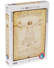Пъзел Eurographics от 1000 части –  Витрувиански човек, Леонардо да Винчи -1
