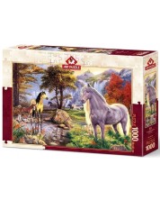 Пъзел Art Puzzle от 1000 части - Райско кътче за коне -1