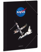 Папка с ластик Ars Una NASA - Черна, А4 -1