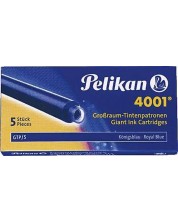 Патрончета Pelikan - дълги, 5 броя, сини