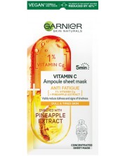 Garnier Skin Naturals Памучна лист маска за лице Vitamin C, 15 g