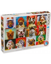 Пъзел Eurographics от 1000 части - Забавни кучета, Лусия Хефернан -1