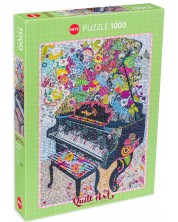 Пъзел Heye от 1000 части - Пиано с цветя -1