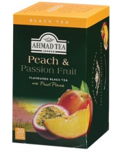 Peach & Passion Fruit Плодов черен чай, 20 пакетчета, Ahmad Tea -1