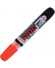 Перманентен маркер Uni Prockey - PM-225F, объл и скосен връх, 1.4-2.0 mm и 3.7 mm, флуоресцентно оранжев -1