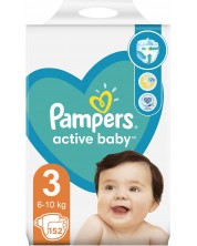 Пелени Pampers - Active Baby 3, 152 броя -1
