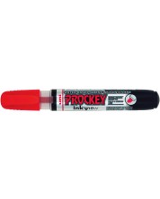 Перманентен маркер Uni Prockey - PM-225F, на водна основа, 1.4-2.0 mm и 3.7 mm, червен