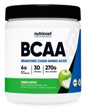 Performance BCAA, зелена ябълка, 270 g, Nutricost