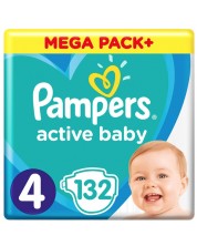Пелени Pampers - Active Baby 4, 132 броя -1
