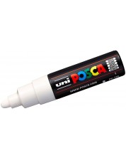 Перманентен маркер със объл връх Uni Posca - PC-7M, 5.5 mm, бял