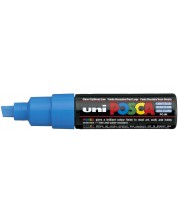 Перманентен маркер със скосен връх Uni Posca - PC-8K, 8 mm, светлосин