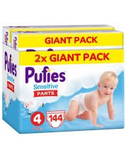 Пелени гащи Pufies Pants Sensitive 4, 9-15 kg, 144 броя, Giant Pack