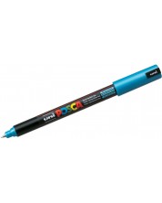 Перманентен, ултра фин маркер Uni Posca - PC-1MR, 0.7 mm, син металик -1