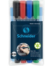 Перманентни маркери Schneider - Maxx 130, 4 цвята -1