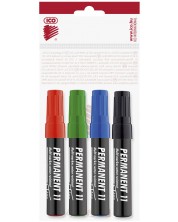 Перманентни маркери Ico - 11, объл връх, 4 цвята