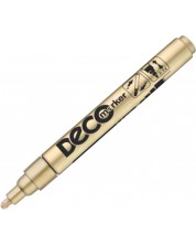 Перманентен маркер Ico Deco - объл връх, златист -1