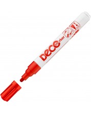 Перманентен маркер Ico Deco - объл връх, червен -1