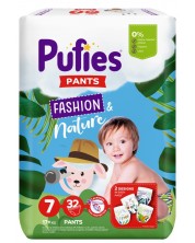 Пелени гащи Pufies Fashion & Nature - Размер 7, 32 броя, 17+ kg, Maxi pack -1