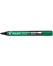 Перманентен маркер Pilot 100 - Зелен -1