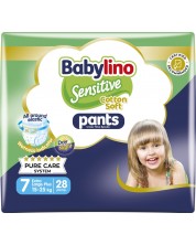 Пелени гащи Babylino - Sensitive, Cotton Soft, VP, размер 7, 15-25 kg, 28 броя  -1