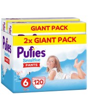 Пелени гащи Pufies Pants Sensitive 6, 15+ kg, 120 броя, Giant Pack -1