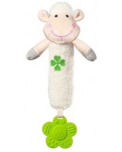 Писукаща играчка с гризалка Babyоno- Овца, бяла -1