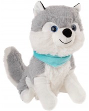 Плюшена играчка Амек Тойс - Хъски със син шал, 29 cm