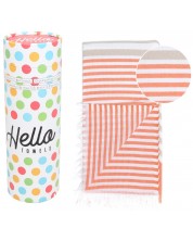 Памучна кърпа в кутия Hello Towels - Bali, 100 х 180 cm, оранжево-бежова