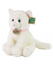 Плюшена играчка Rappa Еко приятели - Бяла котка, седяща, 25 cm