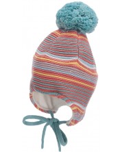 Плетена бебешка шапка Sterntaler - На райе, 49 cm, 12-18 месеца, пастел -1