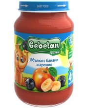 Плодово пюре  Bebelan Puree - Ябълки, банани и арония, 190 g