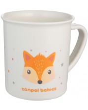 Пластмасова чаша с дръжка Canpol - Cute Animals, 170 ml, оранжева
