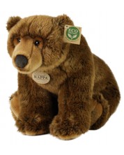 Плюшена играчка Rappa Еко приятели - Кафява мечка, седяща, 40 cm