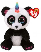 Плюшена играчка TY Toys Beanie Boos - Шарена панда с рог Paris, 15 cm