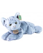 Плюшена играчка Rappa Еко приятели - Котка, сива, лежаща, 30 cm -1
