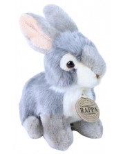 Плюшена играчка Rappa Еко приятели - Зайче, бяло и сиво, 16 сm