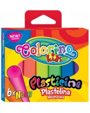 Пластилин Colorino Kids - 6 цвята, неон -1