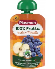Плодова закуска Plasmon - Ябълка с  боровинка, 100 g -1