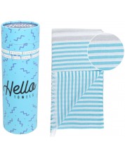 Памучна кърпа в кутия Hello Towels - Bali, 100 х 180 cm, тюркоаз-синя -1