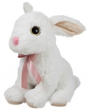 Плюшена играчка Амек Тойс - Зайче с панделка, бяло, 25 сm