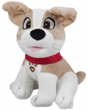 Плюшена играчка Амек Тойс - Куче с каишка, бежово и бяло, 18 cm -1