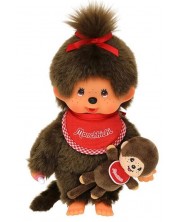 Плюшена играчка Monchhichi - Classic girl, Маймунка с бебе, 20 cm