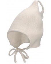 Плетена бебешка шапка Sterntaler - От органичен памук, 47 cm, 9-12 м, бяла