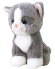Плюшена играчка Silky - Котка, сива, 18 cm -1