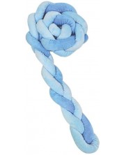 Плетен плюшен обиколник KikkaBoo - 3 плитки, 180 cm, blue -1