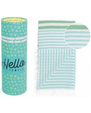 Памучна кърпа в кутия Hello Towels - Bali, 100 х 180 cm, тюркоаз-зелена -1